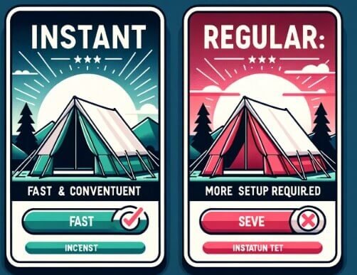 instant tents vs regular tents a comparison diagram