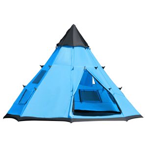 Outsunny Large 6-Person Metal Teepee Camping Tent